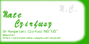 mate czirfusz business card